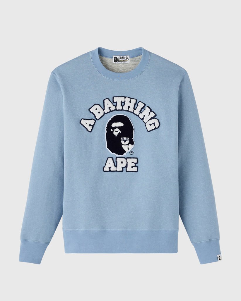 BAPE® Denim Fleece College Crewneck Bape® Denim Fleece College Crewneck