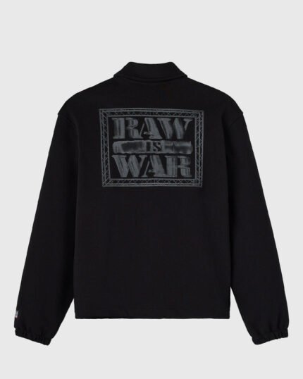 WWE Raw Is War Fleece Coaches Jacket - Black